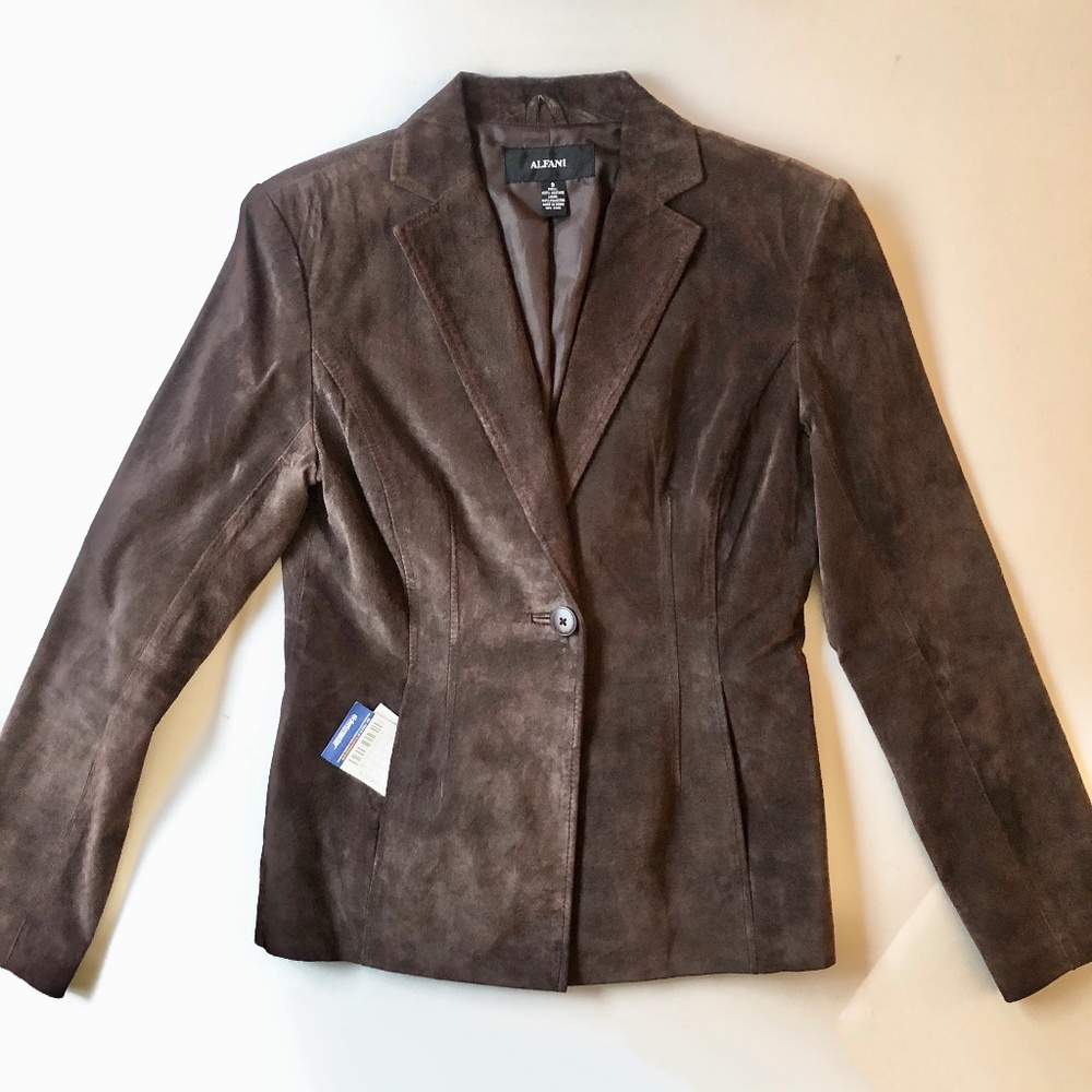 Suede Single Button, 2 Pocket Jacket by Alfani